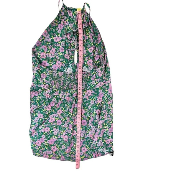 Free People Lyla Halter Tunic Top in Green Blossom Size Medium - Picture 10 of 10